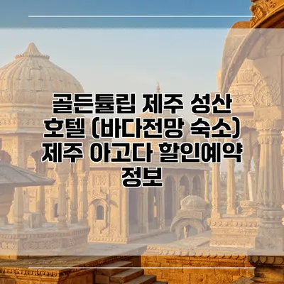 골든튤립 제주 성산 호텔 (바다전망 숙소) 제주 아고다 할인예약 정보