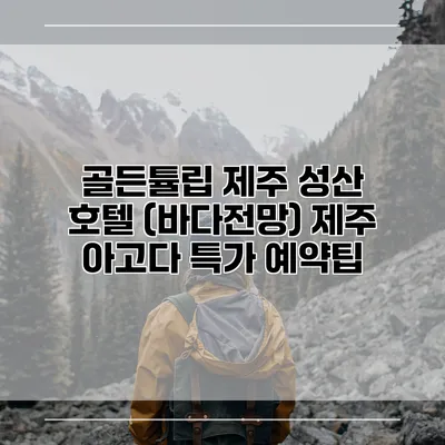 골든튤립 제주 성산 호텔 (바다전망) 제주 아고다 특가 예약팁