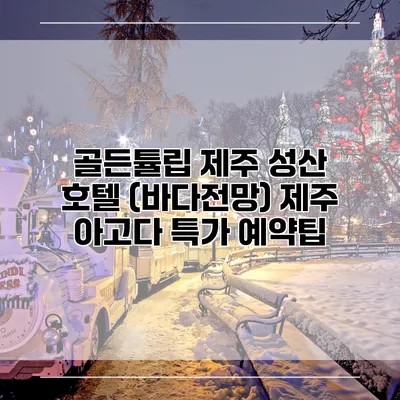 골든튤립 제주 성산 호텔 (바다전망) 제주 아고다 특가 예약팁