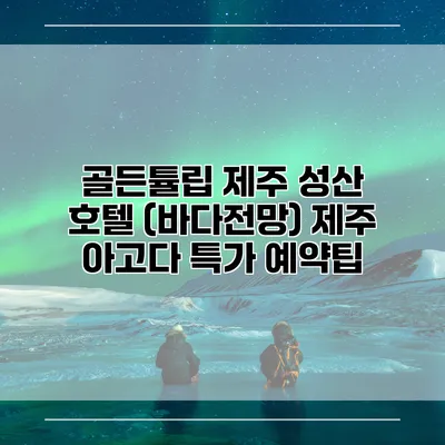 골든튤립 제주 성산 호텔 (바다전망) 제주 아고다 특가 예약팁