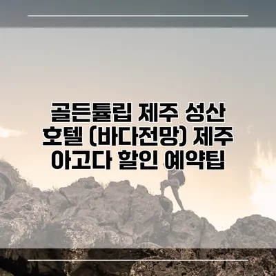 골든튤립 제주 성산 호텔 (바다전망) 제주 아고다 할인 예약팁