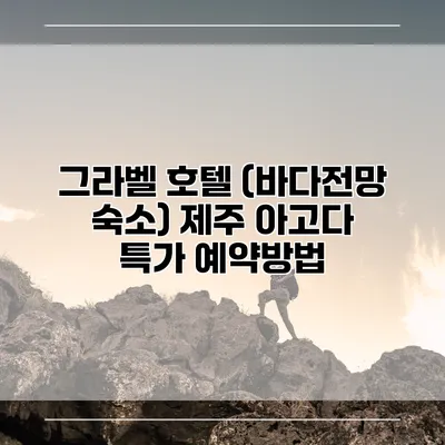 그라벨 호텔 (바다전망 숙소) 제주 아고다 특가 예약방법