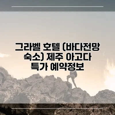 그라벨 호텔 (바다전망 숙소) 제주 아고다 특가 예약정보