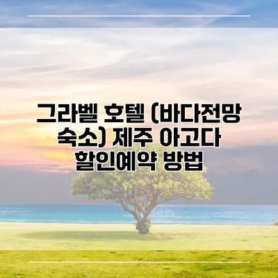 그라벨 호텔 (바다전망 숙소) 제주 아고다 할인예약 방법