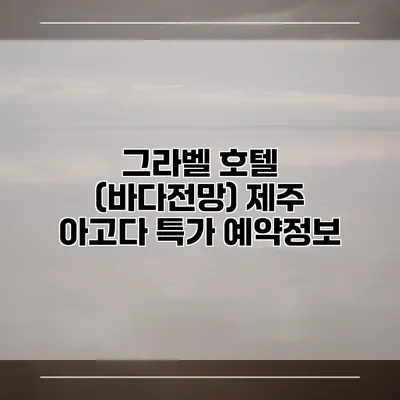 그라벨 호텔 (바다전망) 제주 아고다 특가 예약정보