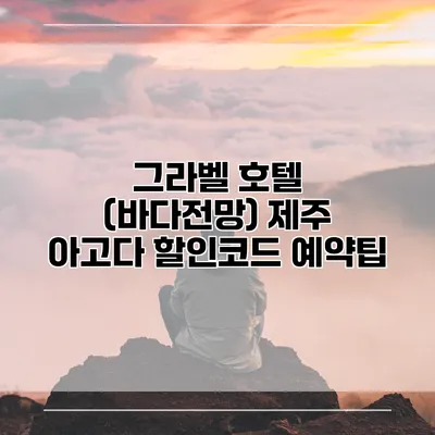 그라벨 호텔 (바다전망) 제주 아고다 할인코드 예약팁