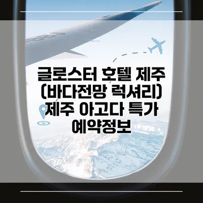 글로스터 호텔 제주 (바다전망 럭셔리) 제주 아고다 특가 예약정보