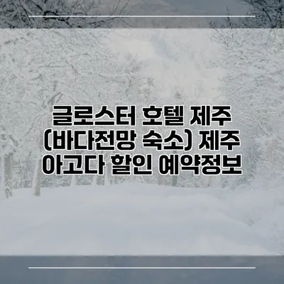 글로스터 호텔 제주 (바다전망 숙소) 제주 아고다 할인 예약정보