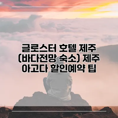 글로스터 호텔 제주 (바다전망 숙소) 제주 아고다 할인예약 팁