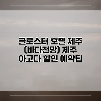 글로스터 호텔 제주 (바다전망) 제주 아고다 할인 예약팁