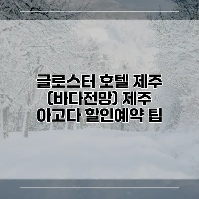 글로스터 호텔 제주 (바다전망) 제주 아고다 할인예약 팁