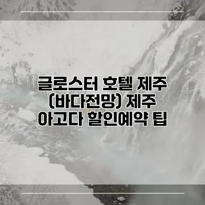 글로스터 호텔 제주 (바다전망) 제주 아고다 할인예약 팁