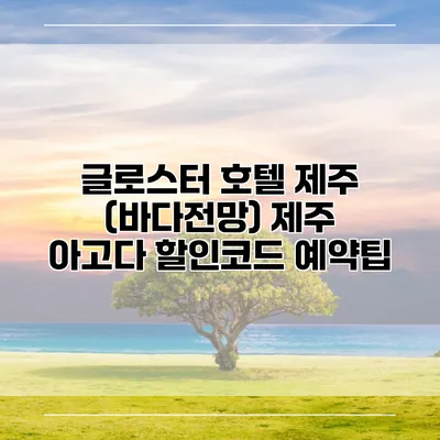 글로스터 호텔 제주 (바다전망) 제주 아고다 할인코드 예약팁