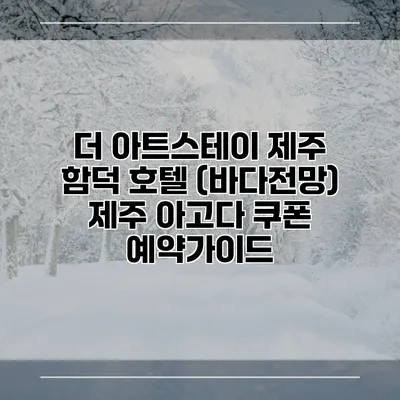 더 아트스테이 제주 함덕 호텔 (바다전망) 제주 아고다 쿠폰 예약가이드