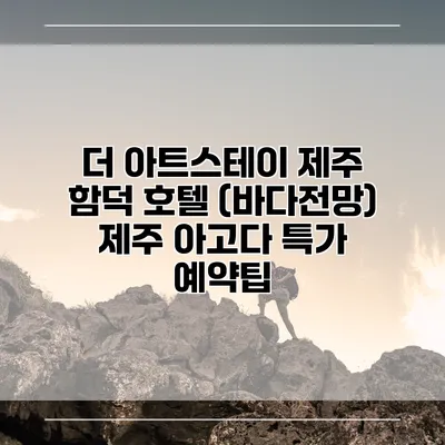 더 아트스테이 제주 함덕 호텔 (바다전망) 제주 아고다 특가 예약팁