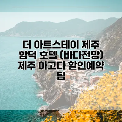 더 아트스테이 제주 함덕 호텔 (바다전망) 제주 아고다 할인예약 팁