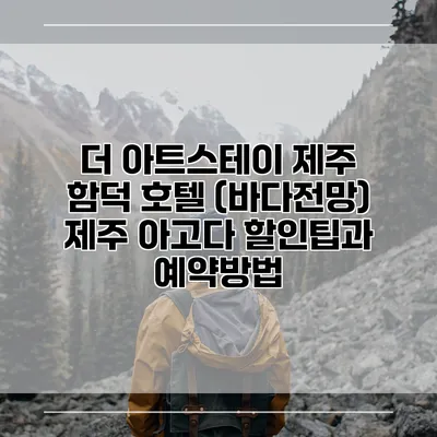 더 아트스테이 제주 함덕 호텔 (바다전망) 제주 아고다 할인팁과 예약방법