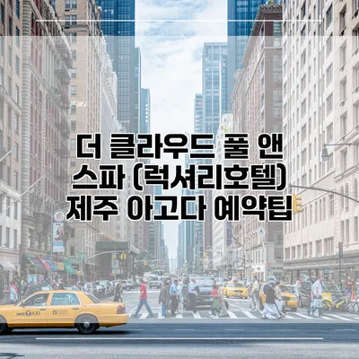 더 클라우드 풀 앤 스파 (럭셔리호텔) 제주 아고다 예약팁