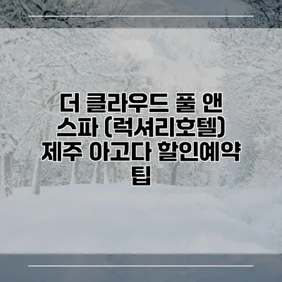 더 클라우드 풀 앤 스파 (럭셔리호텔) 제주 아고다 할인예약 팁