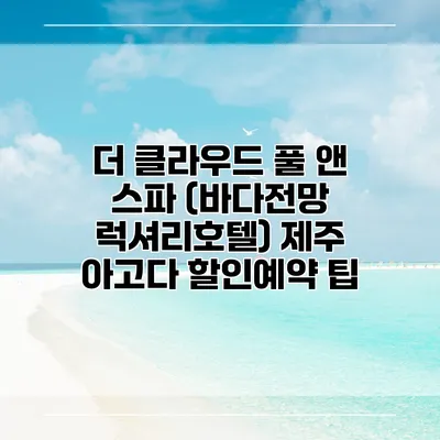 더 클라우드 풀 앤 스파 (바다전망 럭셔리호텔) 제주 아고다 할인예약 팁