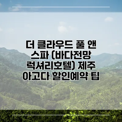 더 클라우드 풀 앤 스파 (바다전망 럭셔리호텔) 제주 아고다 할인예약 팁