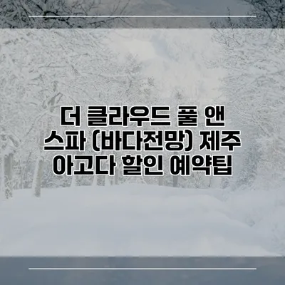 더 클라우드 풀 앤 스파 (바다전망) 제주 아고다 할인 예약팁