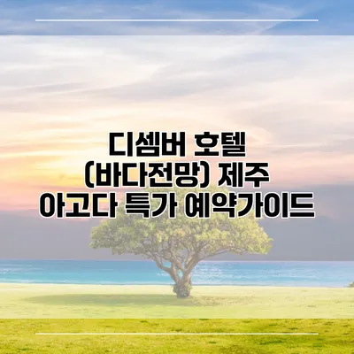 디셈버 호텔 (바다전망) 제주 아고다 특가 예약가이드