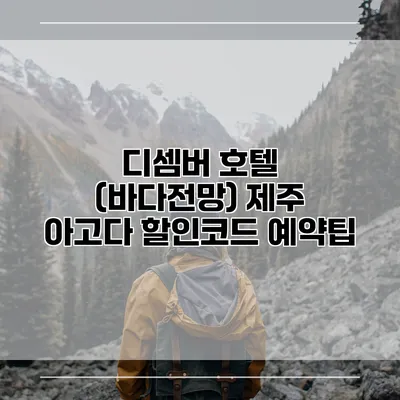 디셈버 호텔 (바다전망) 제주 아고다 할인코드 예약팁