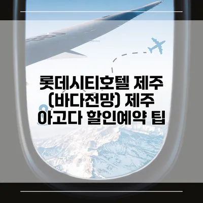 롯데시티호텔 제주 (바다전망) 제주 아고다 할인예약 팁