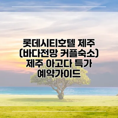 롯데시티호텔 제주 (바다전망 커플숙소) 제주 아고다 특가 예약가이드