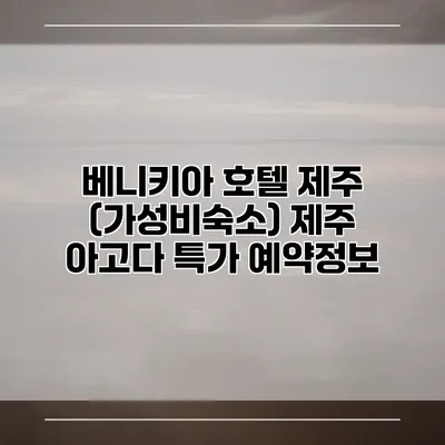 베니키아 호텔 제주 (가성비숙소) 제주 아고다 특가 예약정보