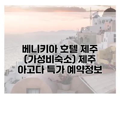 베니키아 호텔 제주 (가성비숙소) 제주 아고다 특가 예약정보