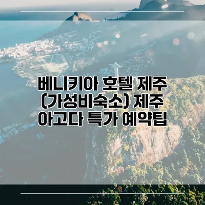 베니키아 호텔 제주 (가성비숙소) 제주 아고다 특가 예약팁