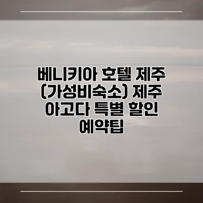 베니키아 호텔 제주 (가성비숙소) 제주 아고다 특별 할인 예약팁