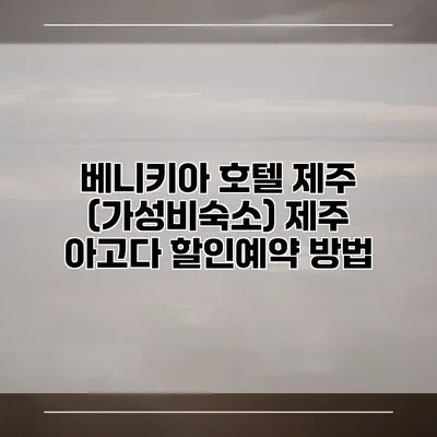 베니키아 호텔 제주 (가성비숙소) 제주 아고다 할인예약 방법