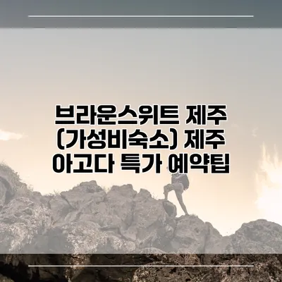 브라운스위트 제주 (가성비숙소) 제주 아고다 특가 예약팁