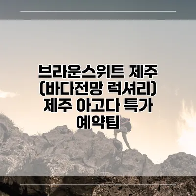 브라운스위트 제주 (바다전망 럭셔리) 제주 아고다 특가 예약팁