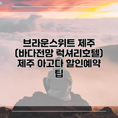 브라운스위트 제주 (바다전망 럭셔리호텔) 제주 아고다 할인예약 팁