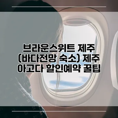 브라운스위트 제주 (바다전망 숙소) 제주 아고다 할인예약 꿀팁