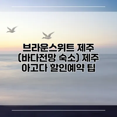 브라운스위트 제주 (바다전망 숙소) 제주 아고다 할인예약 팁