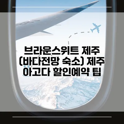 브라운스위트 제주 (바다전망 숙소) 제주 아고다 할인예약 팁