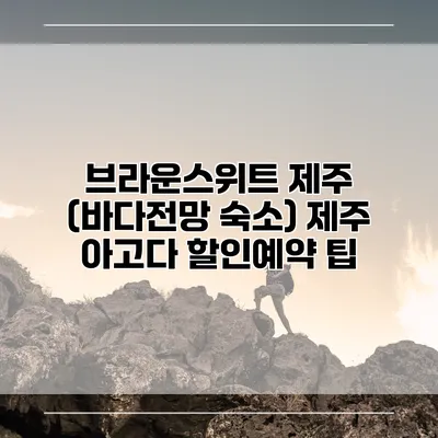브라운스위트 제주 (바다전망 숙소) 제주 아고다 할인예약 팁