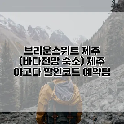 브라운스위트 제주 (바다전망 숙소) 제주 아고다 할인코드 예약팁