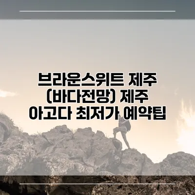 브라운스위트 제주 (바다전망) 제주 아고다 최저가 예약팁