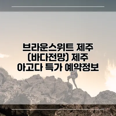 브라운스위트 제주 (바다전망) 제주 아고다 특가 예약정보