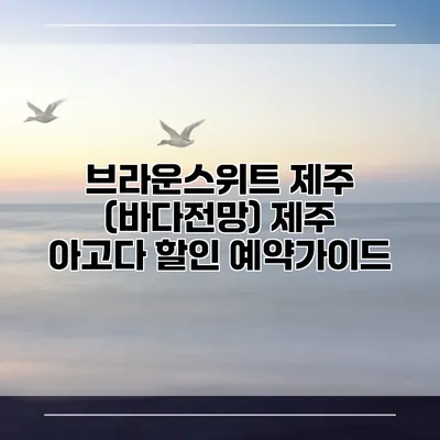 브라운스위트 제주 (바다전망) 제주 아고다 할인 예약가이드