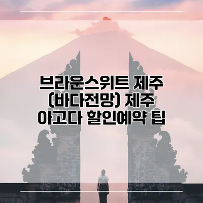 브라운스위트 제주 (바다전망) 제주 아고다 할인예약 팁