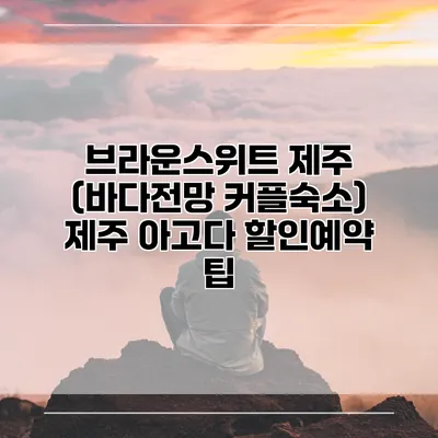 브라운스위트 제주 (바다전망 커플숙소) 제주 아고다 할인예약 팁