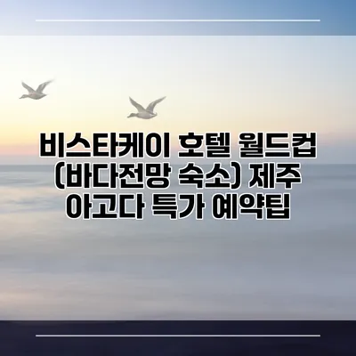 비스타케이 호텔 월드컵 (바다전망 숙소) 제주 아고다 특가 예약팁