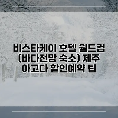 비스타케이 호텔 월드컵 (바다전망 숙소) 제주 아고다 할인예약 팁